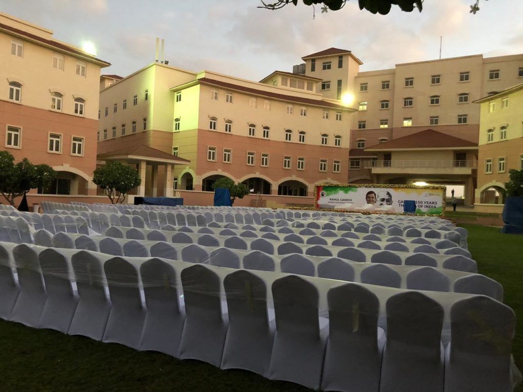 Banquet chairs for a function of rahul gandhi