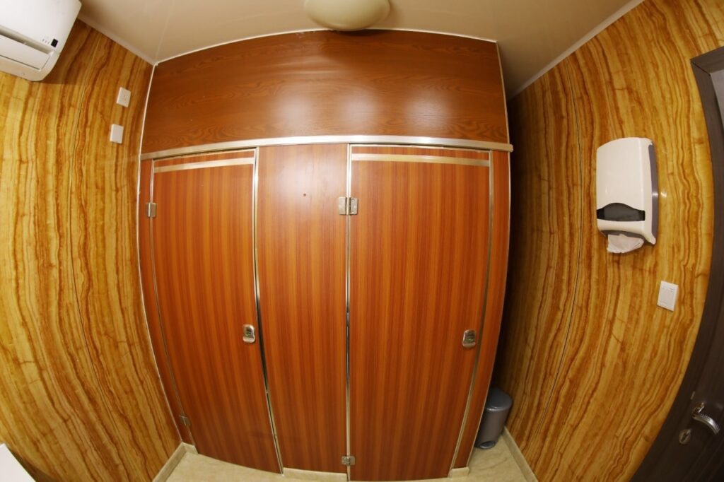 portable toilets inside view
