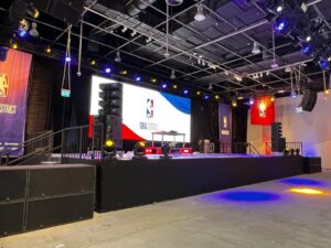 image of stage decoration for NBA district abudhabi