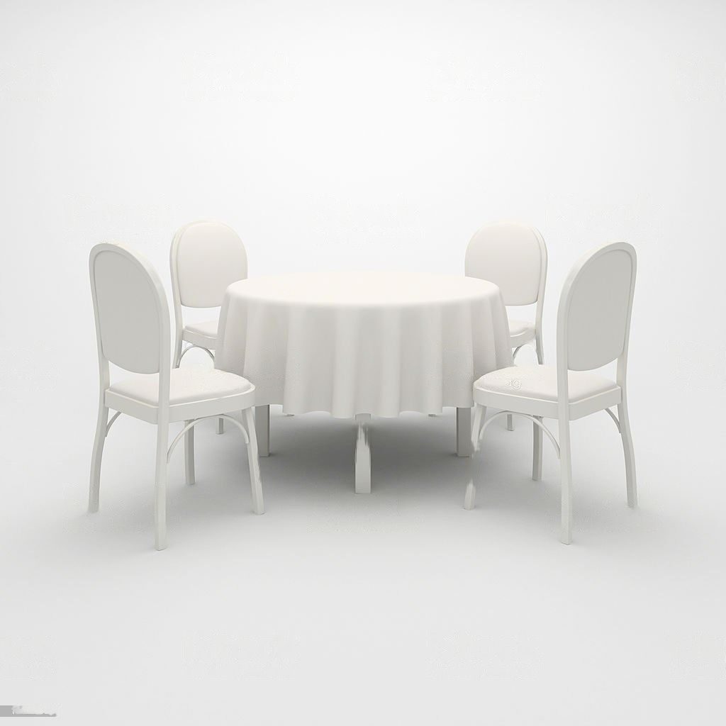 Banquet chairs with table