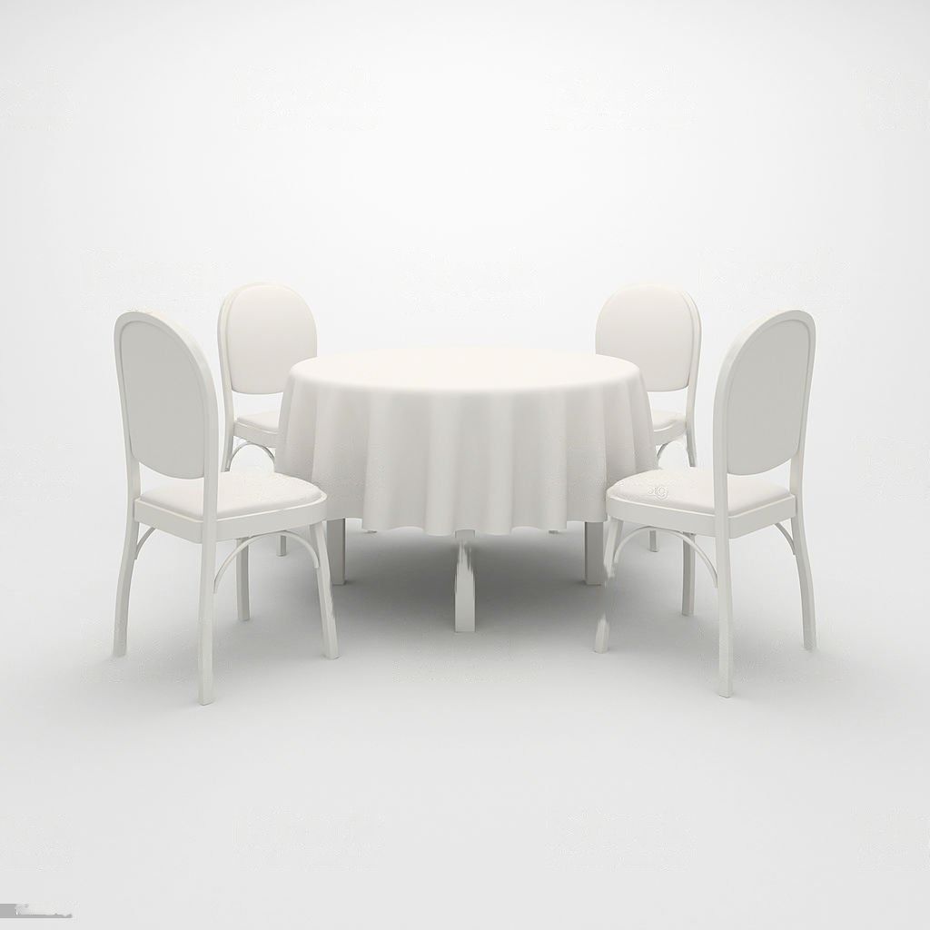 Banquet chairs with table